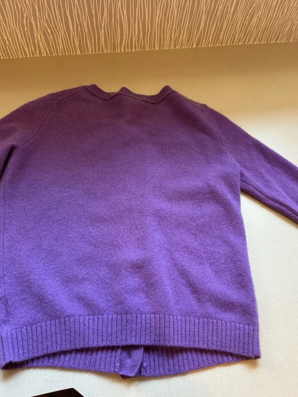 White + Warren Cashmere Purple Button Cardigan Size Small - Picture 6 of 9